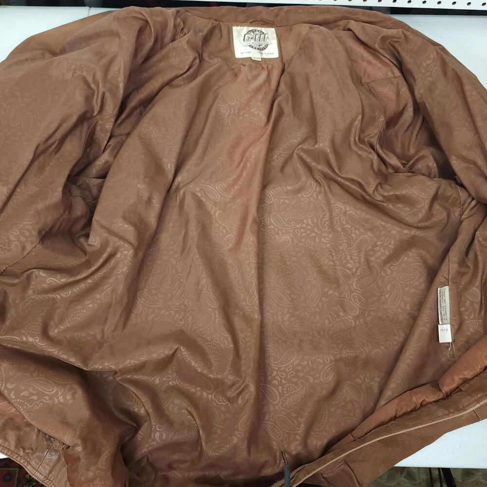 G-III Leather Fashions‎ Brown Leather Jacket Size 18/20 - Picture 7 of 9